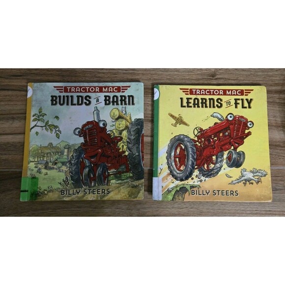 Tractor Mac Lot Of 2 Builds A Barn & Learns to Fly Hardcover By Steers, Billy - Picture 2 of 13